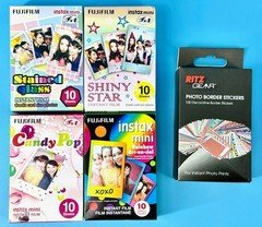 Fujifilm Instax Mini Instant Film Expired Shiny Candy Glass Rainbow + Stickers!