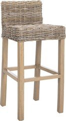 Furniture - Cypress Bar Stool - 29.72" Seat Height - Natural Unfinished & Taupe