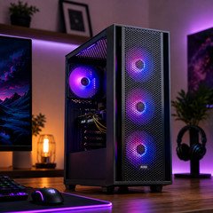 Gaming Desktop PC i7 4.2Ghz 16GB 500GB SSD GTX 1660 Super ARGB Black WiFi Win 11