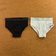 Gap Kids Boys S 6-7 Black Gray Organic Cotton Stretch 2-Pack Brief Underwear New