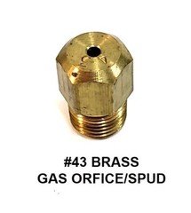 Gas ORIFICE SPUDS #43 Brass 1/8-27 tpi NG/LP