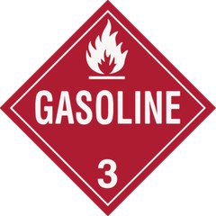 Gasoline  | Laminated Vinyl Decal Sticker Label
