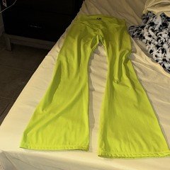 GB Women’s Green Flared Yoga Pants Pull-On Stretch Knit Solid Size S