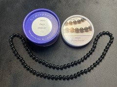 Gemisphere 25in 8mm Onyx necklace