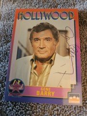 Gene Barry Hollywood Walk of Fame Hand Signed Card Autograph