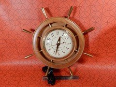 General Electric 2H67 Wooden Ships Wheel Kitchen Clock Runs Great Reworked