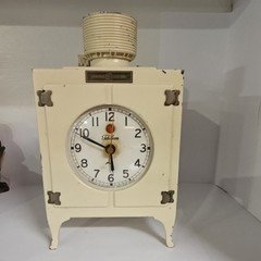 General Electric Telechron Analog Electric Desk Clock Beige Metal Works 
