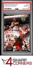 This is a picture showing 1992 STADIUM CLUB #247 SHAQUILLE O'NEAL RC MAGIC HOF PSA 10