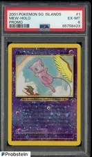 This is a picture showing 2001 Pokemon Southern Islands Promo #1 Mew Holo PSA 6 EX-MT