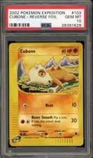 This is a picture showing Pokemon Cubone Expedition Reverse Holo #103 PSA 10 Gem Mint