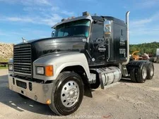 This is a picture showing 2013 Mack CHU613 T/A Sleeper Semi Truck Tractor MP8-505C 18 Speed M/T bidadoo