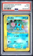 This is a picture showing 2002 POKEMON JAPANESE MCDONALD'S #007 SQUIRTLE-HOLO PSA 6