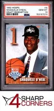 This is a picture showing 1992 HOOPS DRAFT REDEMPTION #A SHAQUILLE O'NEAL RC MAGIC HOF PSA 10