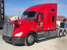 This is a picture showing 2019 Kenworth T680 T/A Sleeper Semi Truck Tractor MX-13 Diesel Auto A/C bidadoo