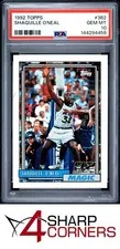This is a picture showing 1992 TOPPS #362 SHAQUILLE O'NEAL RC MAGIC HOF PSA 10