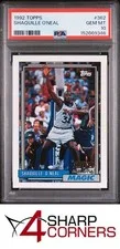 This is a picture showing 1992 TOPPS #362 SHAQUILLE O'NEAL RC MAGIC HOF PSA 10