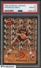 This is a picture showing 1992-93 Fleer Ultra All-Rookies #7 Shaquille O'Neal RC Rookie HOF PSA 10