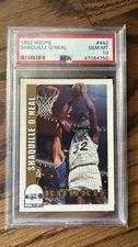 This is a picture showing 1992 Hoops Shaquille O’Neal Rookie #442 PSA 10 🔥🐐