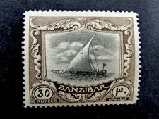 This is a picture showing nystamps British Zanzibar Stamp # 136 Mint OG H $375 U19y1674