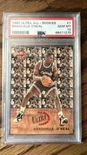 This is a picture showing 1992 Ultra All-Rookies Shaquille O’Neal #7 PSA 10 🔥🐐