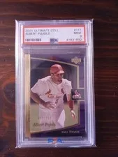 This is a picture showing 2001 UD Ultimate Collection /250 Albert Pujols RC PSA 9
