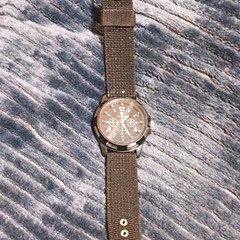Genius Army Quartz Analog Wristwatch Black Dial Stainless Case Nylon Strap