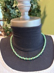 Genuine Jade Necklace, Hand-strung Green & Yellow Jade Beads