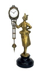German Junghans Style Brass Barmaid Swinging Swinger Clock