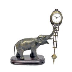German Junghans Style Porcelain Dial Brass Elephant Swinging Clock