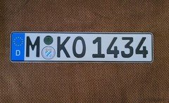 GERMAN LICENSE PLATE AUTO NUMBER CAR TAG VW AUDI BMW MERCEDES MUNICH BAVARIA 1