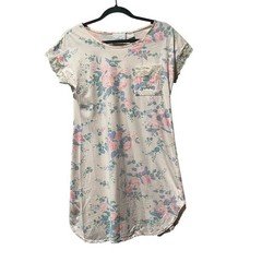 Gitano Nites Floral Lace Trim Short Sleeve Nightgown Pajamas Women's Medium 90s