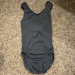 GK Women’s Gray Solid Dance/Gymnastics Leotard with Strappy Crisscross Back