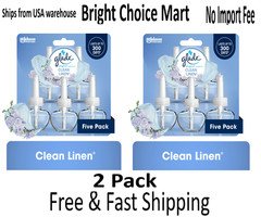 Glade PlugIns Scented Oil Air Freshener, Clean Line 5 refills each-2 Pack