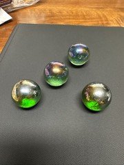 Glass Marble W/ Iridescent Metallic Finish, Known As ‘Jupiter Or Meteor ‘ Style 