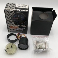 GlowShift 2-1/16" Black 7 Color 30 PSI Turbo Boost Vacuum Gauge GS-C701 Kit