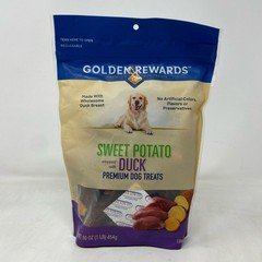 Golden Rewards Sweet Potato Wrapped with Duck Dog Treats, 16 oz Resealable Bag