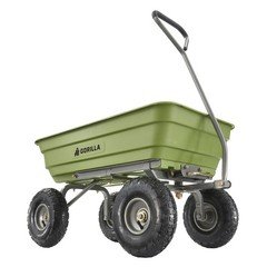 Gorilla Carts Poly Garden Dump Cart Camping Wagon, 600 Pound Capacity, Green