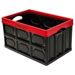 Greenmade InstaCrate 12 gal Black/Red Folding Crate Stackable (4-pack)