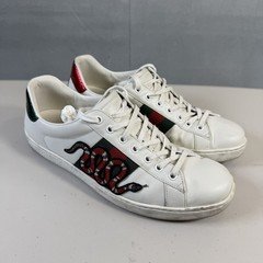 Gucci Ace Sneakers Leather Snake Motif Mens UK 8.5 US 9.5 White Italy Shoes Gucci Ace Sneakers Leather Snake Motif Mens UK 8.5 US 9.5 White Italy Shoes