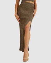 Guess Women's Green High Slit Amalia Maxi Skirt Size XL