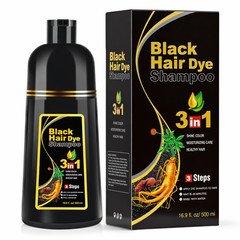Hair Dye Shampoo for Gray Hair Coverage, 3 in 1 Natural Black Dye for Women Men