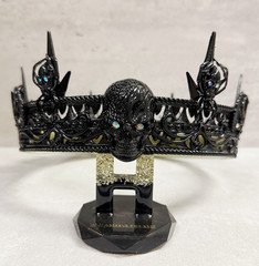 Halloween Skull Crown, Black Skull King Crown, Costume Headdress, Gothic Party