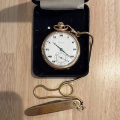 Hamilton Full Hunter Pocket Watch Yellow Gold Tone White Roman Dial Manual