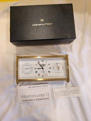 Hamilton Weathercaster Q Bronze Clock Barometer in Box with Manual