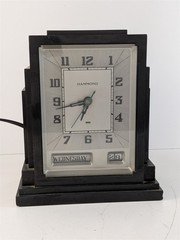 Hammond Gregory Skyscraper Bakelite Art Deco Electric Desk Calendar Clock #3
