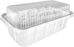 Handi-Foil 2 lb. Aluminum Foil Loaf Bread Pan Tin w/Dome Lid Heavy Duty HFA #316