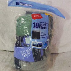 Hanes Boys Tagless Breathable Cotton Boxer Briefs Underwear 10-Pack Size 10