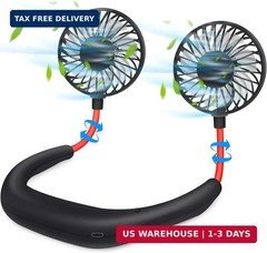 Haomaomao Portable Neck Fan 2500 mAh Rechargeable USB Hands-Free Mini Face Cooli