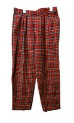 Hartstrings Red Tartan Plaid Pants Kids Size 6 Made In USA Christmas Yuletide