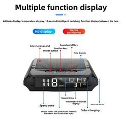 Head up display solar wireless vehicle speed altitude clock GPS positioning